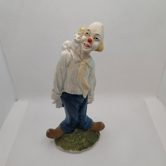 Other - Vintage Porcelain Clowns Set With Cat On Shoulder